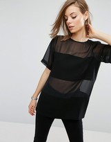 Thumbnail for your product : ASOS Woven T-Shirt In Sheer & Solid