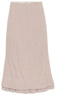 Quarzo linen-blend midi skirt 