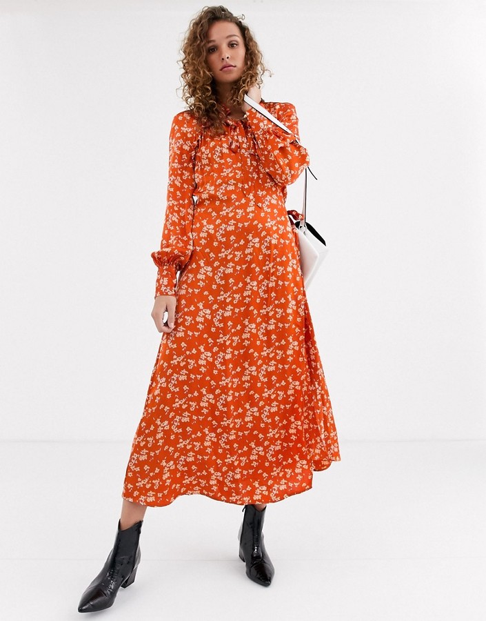 raina printed midi dress