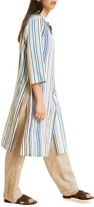 Marina Rinaldi Plus Size Diabase Striped 3/4-Sleeve Shirtdress