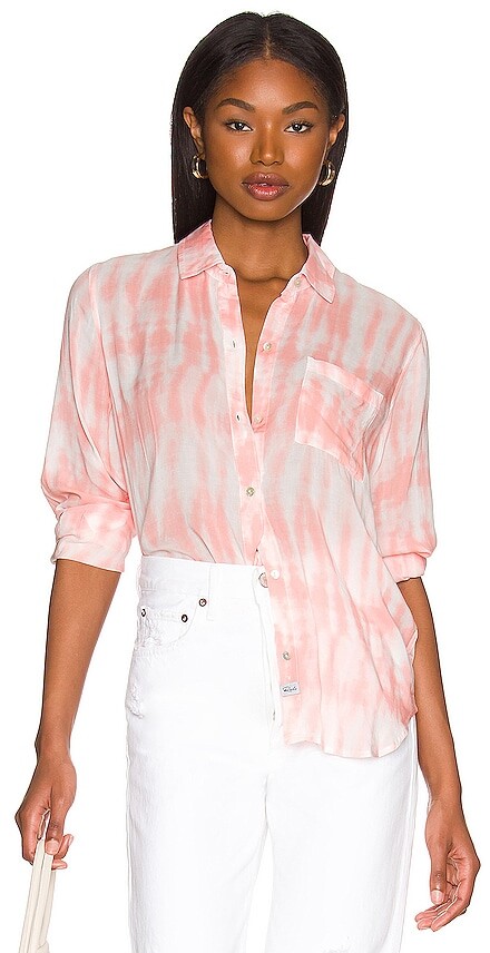 Rails Womens Chase Cap-Sleeve Button-Up Top 