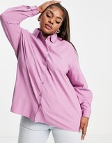 Thumbnail for your product : Urban Threads Curve Urban Threads Plus oversized lilac shirt