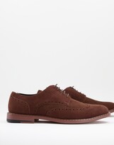 Thumbnail for your product : ASOS DESIGN brogue shoes in brown faux suede