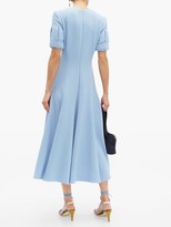 Thumbnail for your product : Emilia Wickstead Ludovica Keyhole-slit Wool-crepe Midi Dress - Light Blue