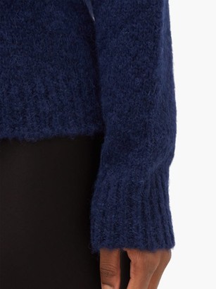Tibi Cozette Mock-neck Alpaca-blend Sweater - Navy