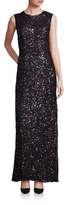 Thumbnail for your product : Laundry by Shelli Segal PLATINUM Sequin Cutout Gown