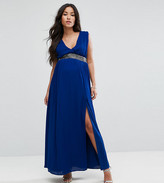 Thumbnail for your product : ASOS Maternity Embellished Waist Strap Back Maxi Dress