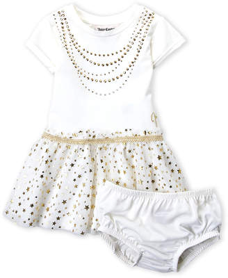 Juicy Couture Infant Girls) Two-Piece Studded Tutu Dress & Bloomers Set