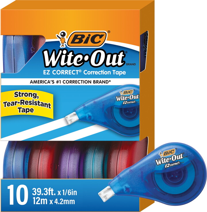 BIC® Wite-Out® Brand EZ Correct® Correction Tape, White, 10 Pack