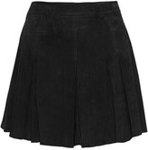 Thumbnail for your product : Alice + Olivia Lee Pleated Suede Mini Skirt