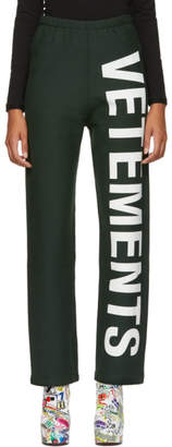 Vetements Green Logo Lounge Pants