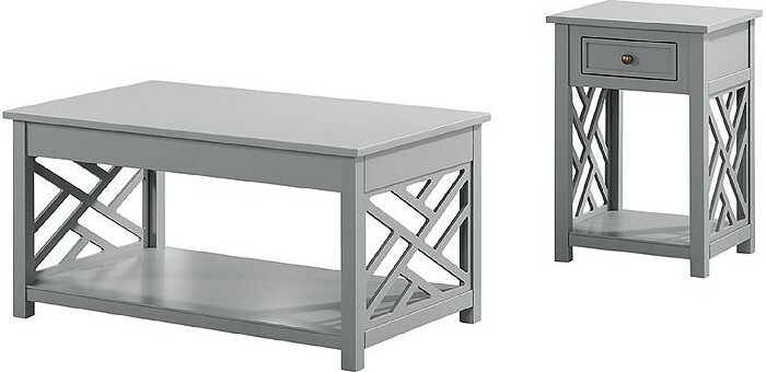 Alaterre Furniture Coventry Coffee Table & End Table with Drawer 2-piece Set