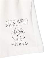 Thumbnail for your product : Moschino Crystal Logo Cotton Sweat Shorts