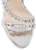 Thumbnail for your product : Miu Miu Crystal-Embellished Metallic Stiletto Sandals