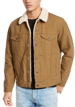 sherpa trucker jacket brown
