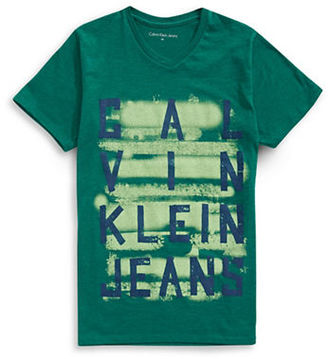 Calvin Klein Taped V-Neck Graphic T-Shirt
