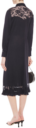 Magda Butrym Sondrio Lace-paneled Silk-satin Shirt Dress