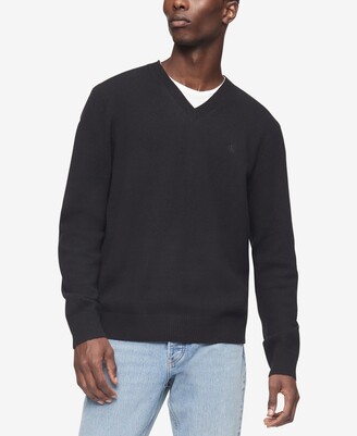 overschrijving Literatuur Mompelen Calvin Klein Men's Solid V-Neck Merino Wool Sweater - ShopStyle