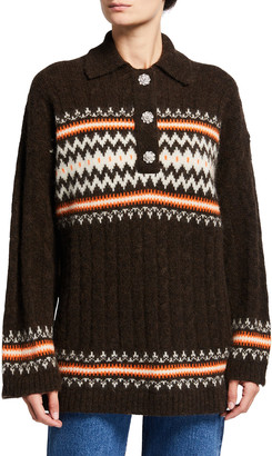 oversized fair isle cardigan