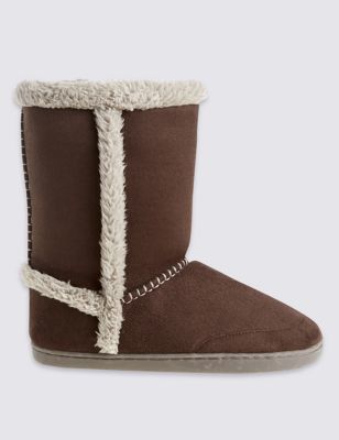 Marks and Spencer Faux Fur Lined Slipper Boots