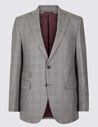 Marks and Spencer Checked Tailored Fit Wool Jacket
