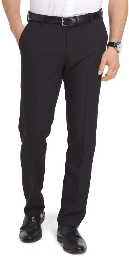 van heusen men's traveler slim fit flat front pant