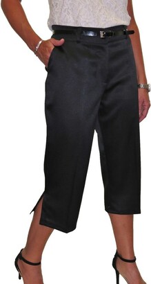 icecoolfashion Women's Smart Stretch Cropped Trousers Ladies