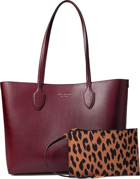kate spade new york Manhattan Lady Leopard Embroidered Fabric Large Tote Bag