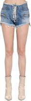 Thumbnail for your product : Unravel Lace-up Cotton Denim Shorts
