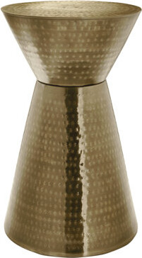 Everly Quinn Accent Table, Drum, Side, End, Nightstand, Lamp, Metal, Contemporary, Modern