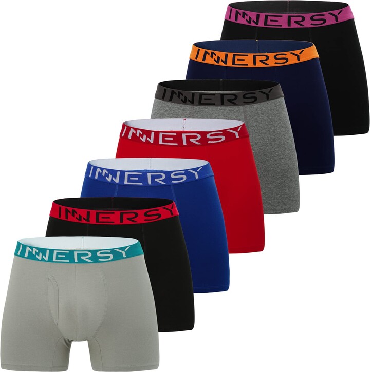 INNERSY Mens Pants Underwear Long Leg Boxer Briefs No Chafing Trunks  Underpants Multipack 7 (XXL - ShopStyle