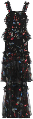 Alice McCall Tiered Embroidered Tulle Gown