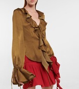 Thumbnail for your product : Blumarine Ruffled silk-blend blouse
