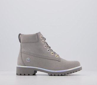 grey timberland style boots