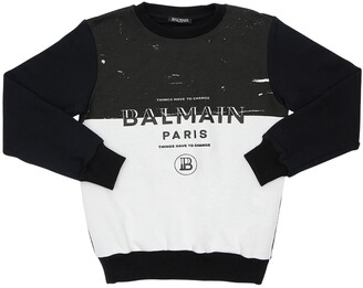 Balmain Logo Print Cotton Sweatshirt