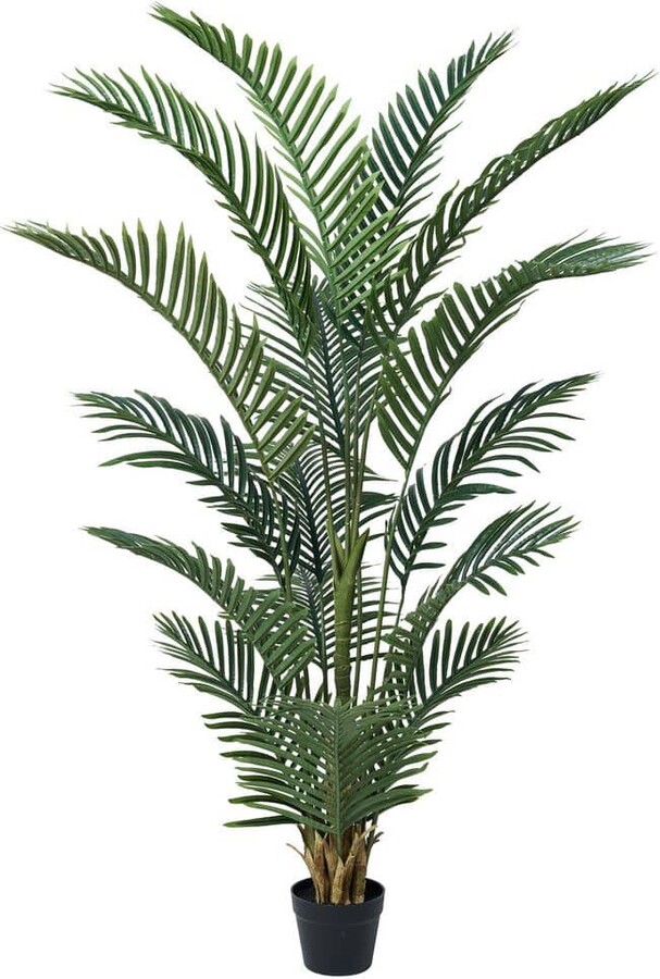 DR.Planzen 5 ft. Fake Palm Tree w/ UV Resistant, Potted Faux Areca Palm Plant for Indoor Outdoor, Plants for Home Living Room Decor