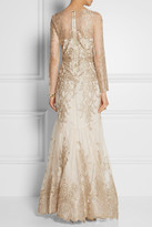 Thumbnail for your product : Notte by Marchesa 3135 Notte by Marchesa Embroidered tulle gown