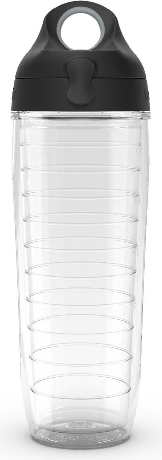 Tervis Clear & Colorful Lidded Made in USA Double Walled Insulated Tumbler  Travel Cup Keeps Drinks Cold & Hot, 24oz Water Bottle, Gray Lid 