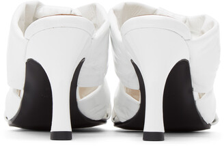 Recto White Patent Padded Mules
