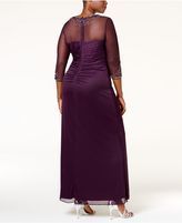 Thumbnail for your product : Xscape Evenings Plus Size Embellished Illusion Ruched Gown