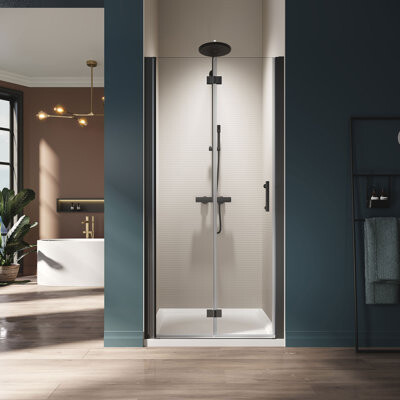 EAGLELY 34" W X 72" H Semi-Frameless Bi-Fold Shower Door
