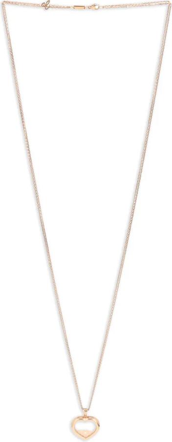 Chopard Pre-Owned pink gold Happy Diamonds diamond heart necklace