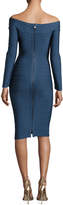 Thumbnail for your product : Herve Leger Off-the-Shoulder Bandage Dress, China Blue