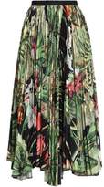 Thumbnail for your product : Adam Lippes Pleated Floral-Print Woven Midi Skirt