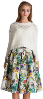 Thumbnail for your product : Choies Design Tropical High Waist Midi Skirt