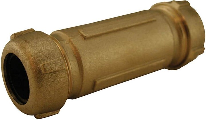 Jones Stephens 1/2 in. CTS or 3/8 in. IPS Bronze Coated Brass Compression Coupling (5 in. Length) for Pipe Repair