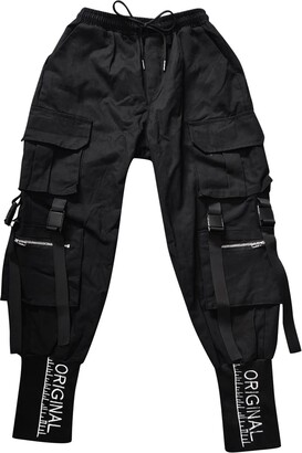 Kwatieh Jogger Punk Women's Cargo Casual Hip Trousers Fashion Pants Pockets  with Multiple Hop Pants Painter Trousers - ShopStyle