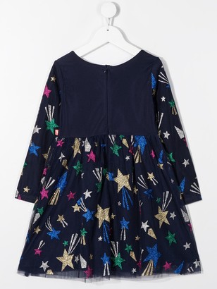 Billieblush Long Sleeve Glitter Star Print Dress