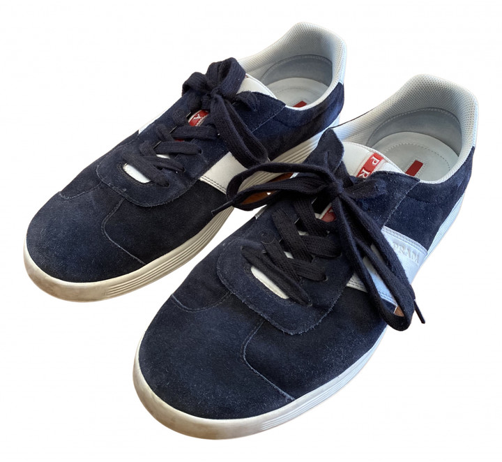 prada blue suede shoes