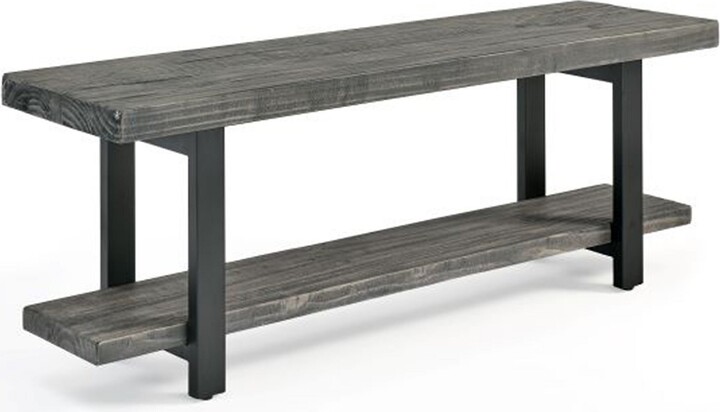 Pomona Solid Wood Entryway Bench with Shelf